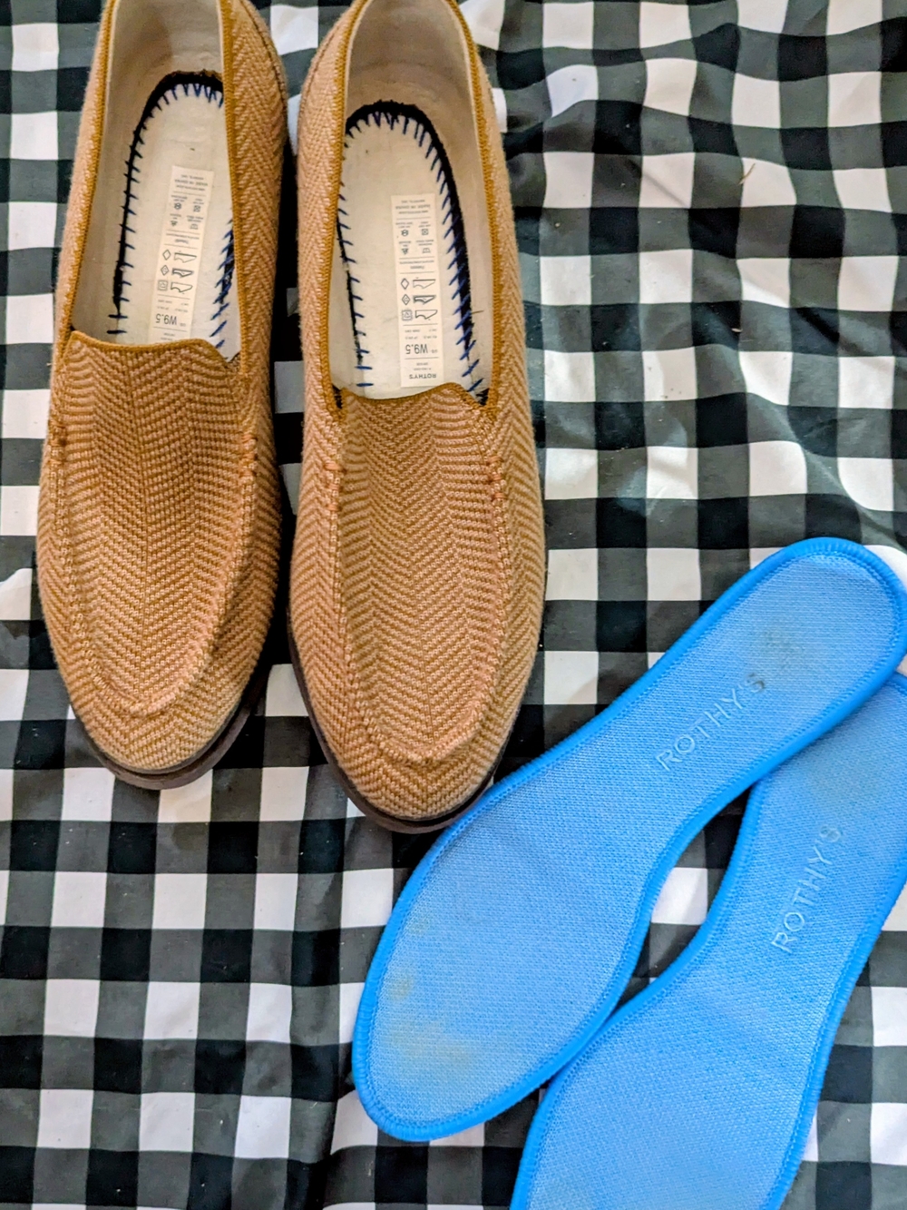 Rothy's Women’s Knit Slip-On Chunky Heel Loafers in Tobacco - Picture 2 of 5
